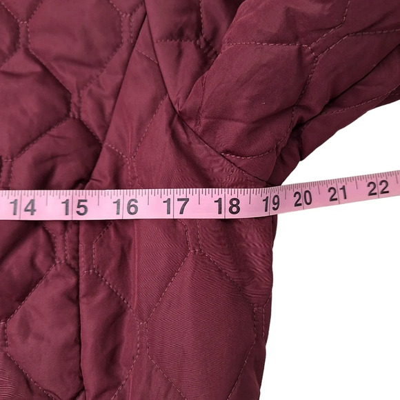 Eddie Bauer Women Medium Lightweight Burgundy Quilted Full Zip Field Jacket - Picture 15 of 16